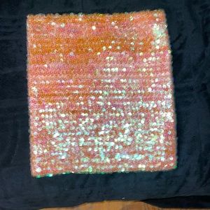 Peach sequins tub top